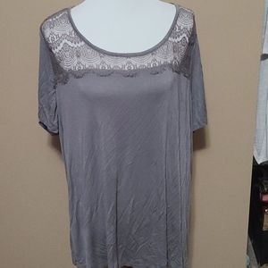 Lane Bryant Lace classy silver top